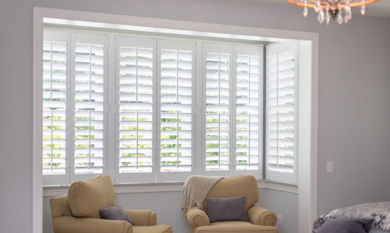 Classic shutters in Honolulu bay window